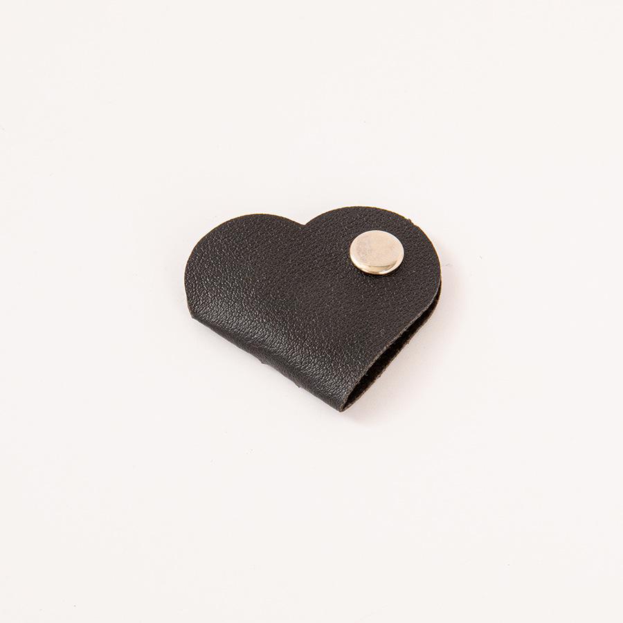 Heart-shaped Leather Cable & Earphone Organizer Winder