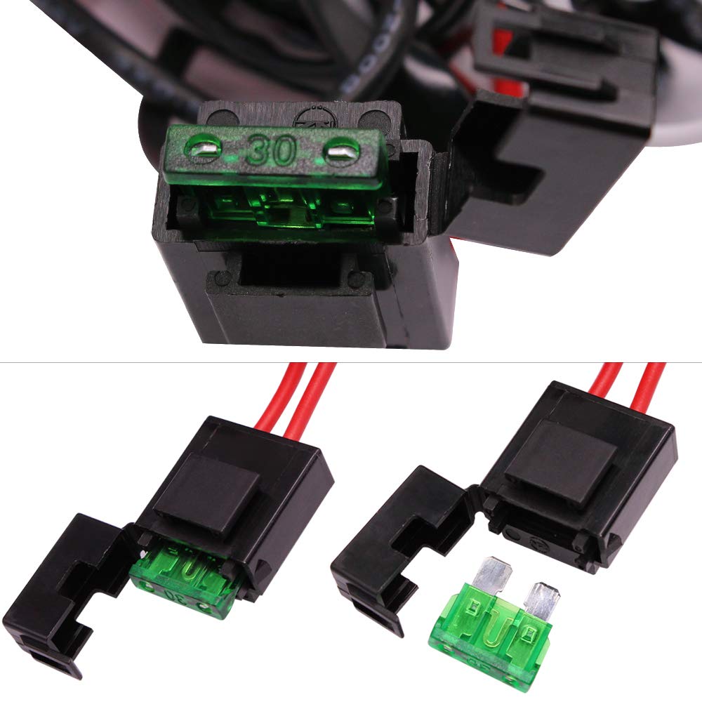 YUNPICAR Relaiskabelbaum für Lichter, Nebelscheinwerfer, Erweiterungsschalter, DC 12 V, Steuerbox,