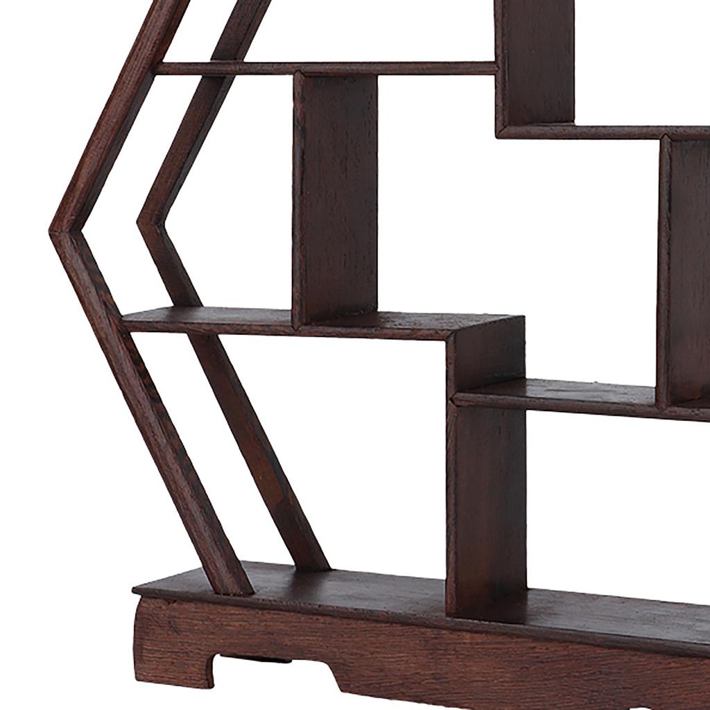 Home Carving Crafts Rack Antique Display Rack Flower Pot Rack Desk Decoration (Hexagonal)