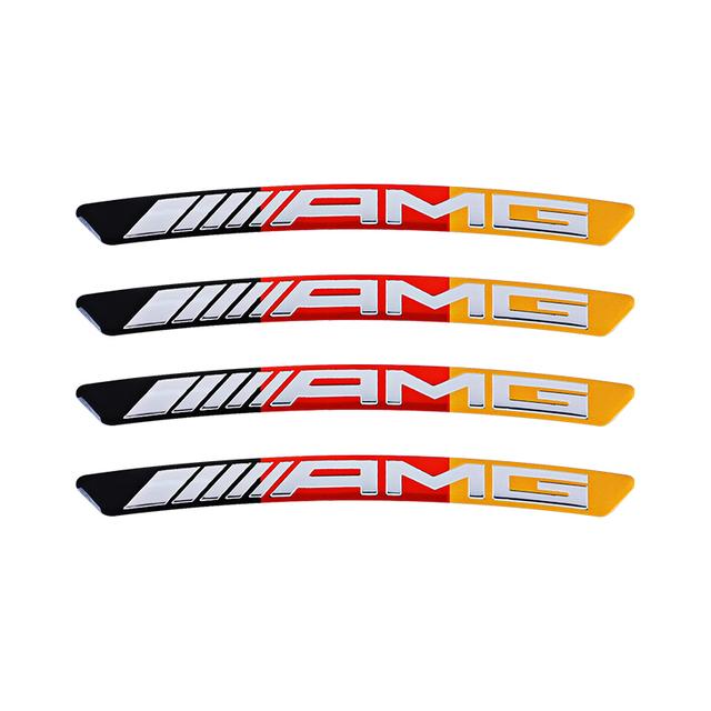 4Pcs Aluminum Car Wheel Rim Decal Stickers Decorative For Mercedes Benz AMG W223 W213 W206 W464 W247 W167 W166 W222 W205 W204