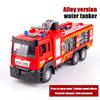 New 1:50 Alloy Fire Truck Die-casting Simulation Water Spraying Car Toy with Lights and Music, Water Spraying Rescue Car Toy