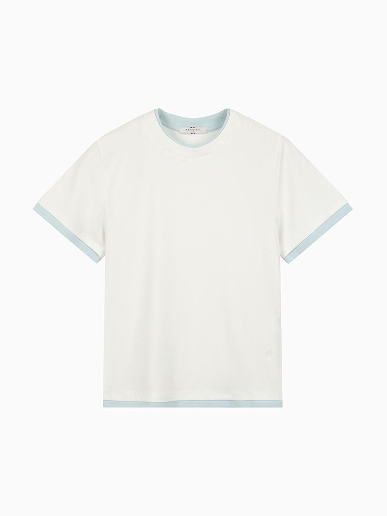 HANGTEN Women'S Layered Short Sleeve T-Shirt_003(10570-131-415-69)