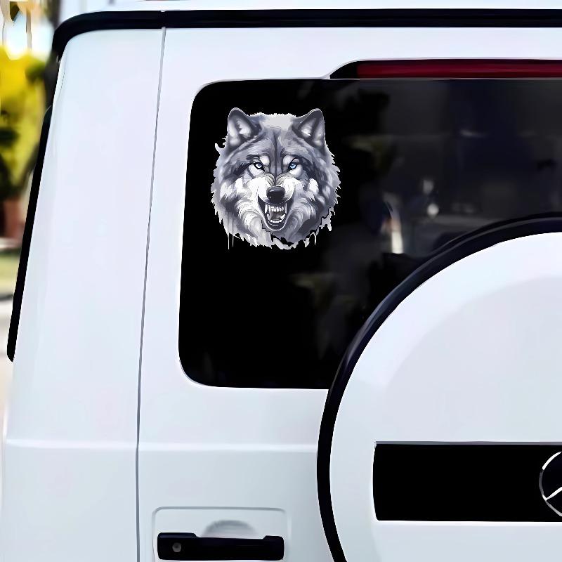 1PC Cool Wolf Head Funny Car Stickers Waterproof Auto Window Trunk Bumper Side Body Sunscreen Vinyl Decals Animal Vehicle Decor