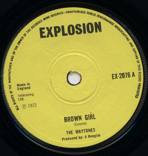 

7inch Record MAYTONES SHORTY PERRY Brown Girl HalfWayTree Rock EX2076 Explosion 1972 UK Reggae Ska Dub Used