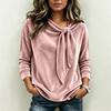 Women's Velvet Blouse with Color Casual Top for Everyday Wear