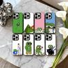 Lustige P-Pepe der F-Frosch Handyhülle Für iPhone17,16,15,14,13,12,11 Plus,Pro Max Schwarz Candy Silberbeschichtete Hülle