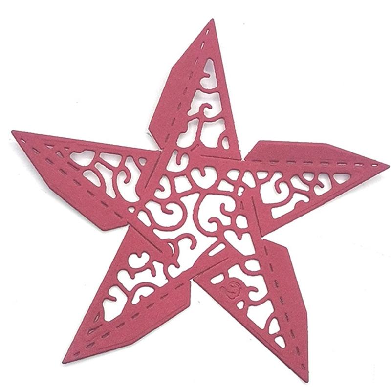 Metal 3D Star Shape Cutting Dies DIY Embossing Script Die Stencils Carbon Steel Die-Cut for Scrapbook Card Album Making