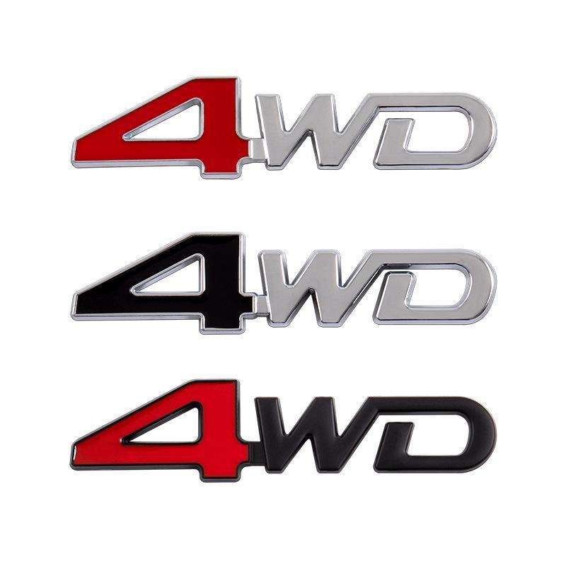 מדבקות מתכת לרכב 4X4 תלת-ממדיות - מדבקות דקורטיביות עם עיצוב תלת-ממדי ולוגו הנעה לארבעה גלגלים למכוניות משופצות.