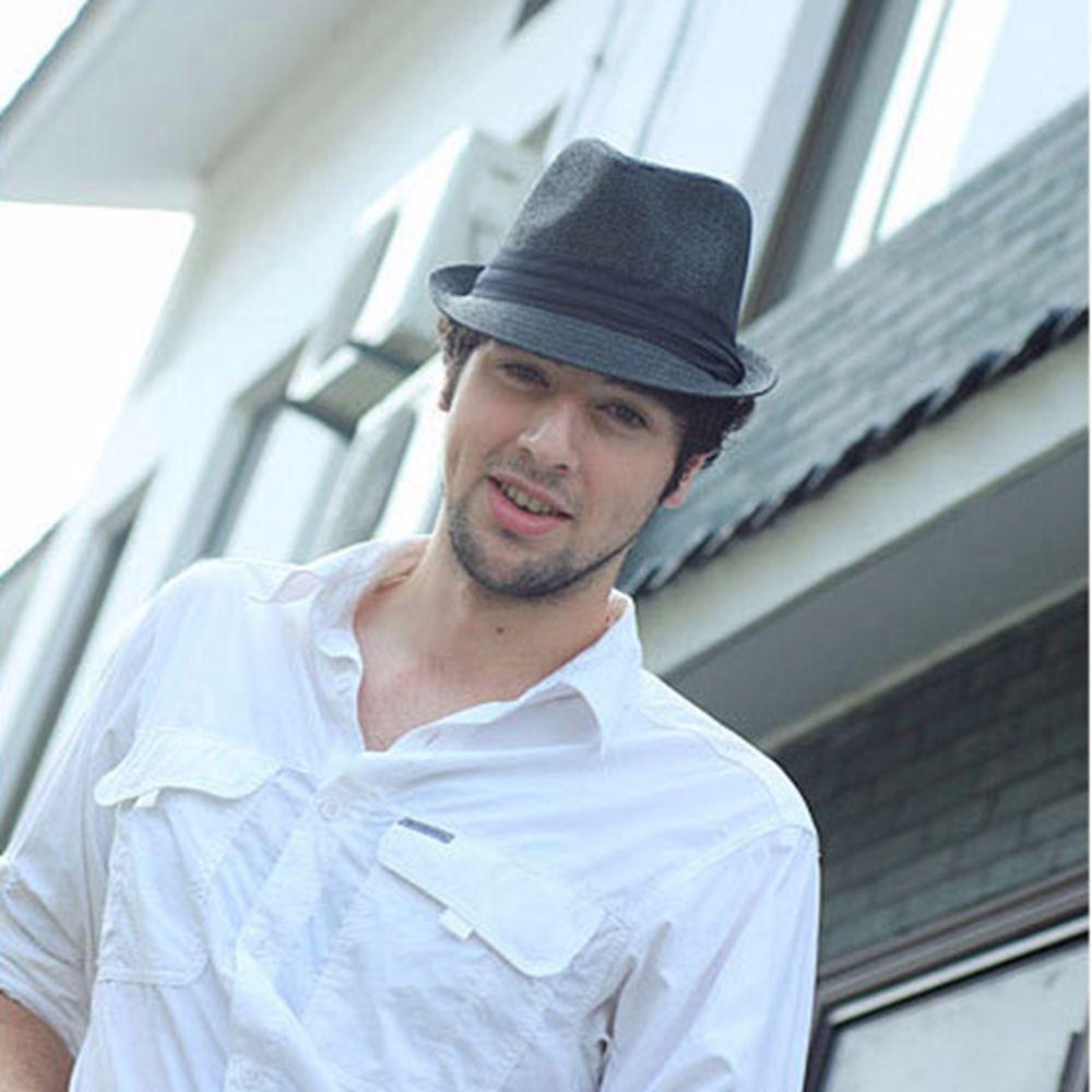 Simple Women Beach Hats Men Ribbon Decoration Summer Shade Sun Caps Fedoras Weave Straw Hat