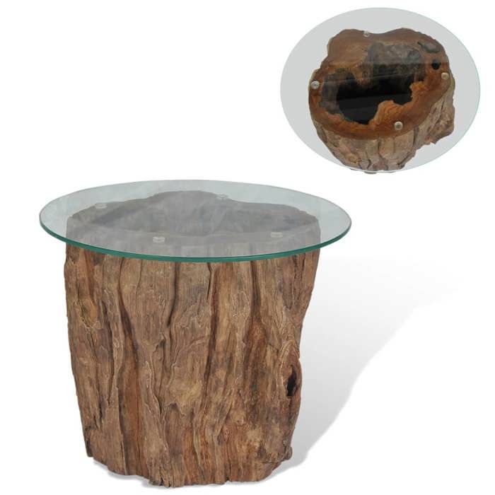 VidaXL Coffee Table Teak Glass 50 X 40 Cm