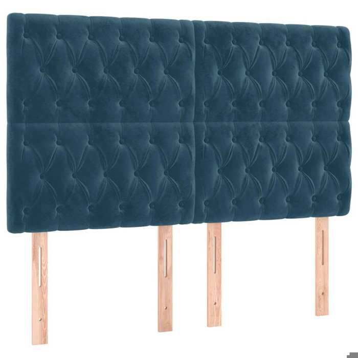 Exclusive House - Dark Blue Headboard 160x7x118/128 Cm Velvet