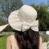 Small Standard Mesh Bow Bucket Hat Summer Idyllic Versatile Sunshade Basin Hat Outdoor Travel Vacation Beach Hat