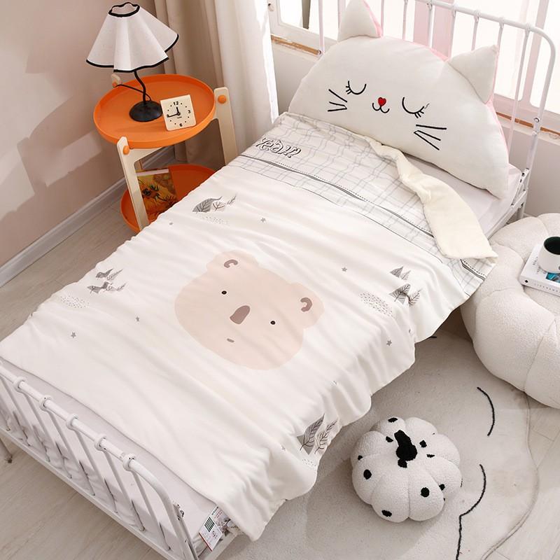 100% Cotton Lightweight Blanket Kids A-Grade Safety Soft Breathable Toddler Bedding AC Room Dormitory