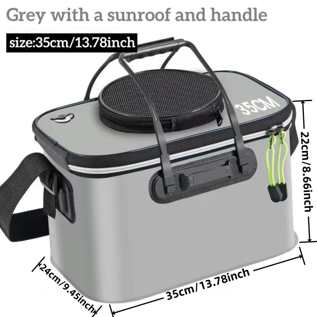 FTK Folding EVA Fishing Bucket, Can Carry Fish Guard Bucket, Multi-purpose, Fishing Bucket, Live Fish Bucket, Fish Box, Fish Bucket