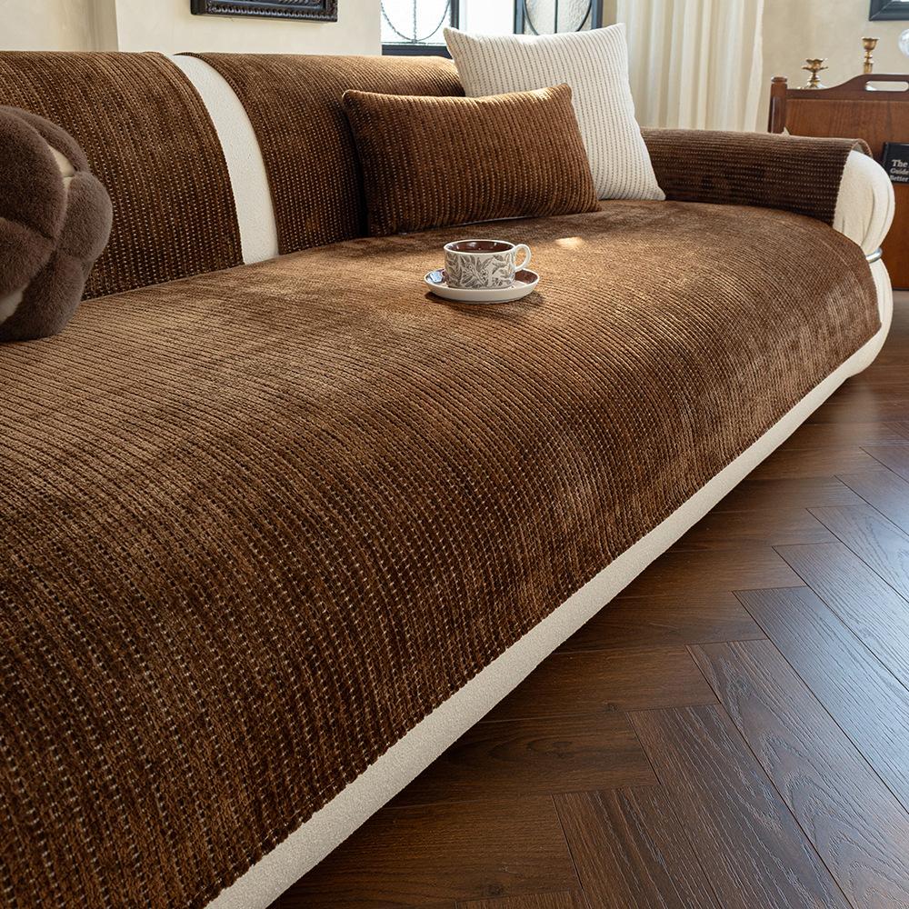 Chenille Sofa Cushion Four Seasons Universal New Advanced Anti Slip Soft and Comfortable Living Room Sofa Cushion Cover Fabric