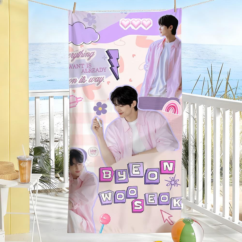 Popular Actors B-Byeon Woo Seok Towel Soft Pool Gift For Travel Gym Shower Camping Quick Dry Sports Large Beach Towels