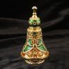 Polished Ornate Glass Perfume Bottle with Metal Decoration Antique Vintage