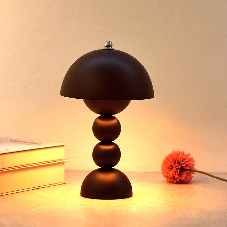 Retro Mushroom Gourd Touch Table Lamp, USB 3‑Color Ambient Night Light, Desktop Decor Gift Lamp for Bedroom, 3 Colors Available