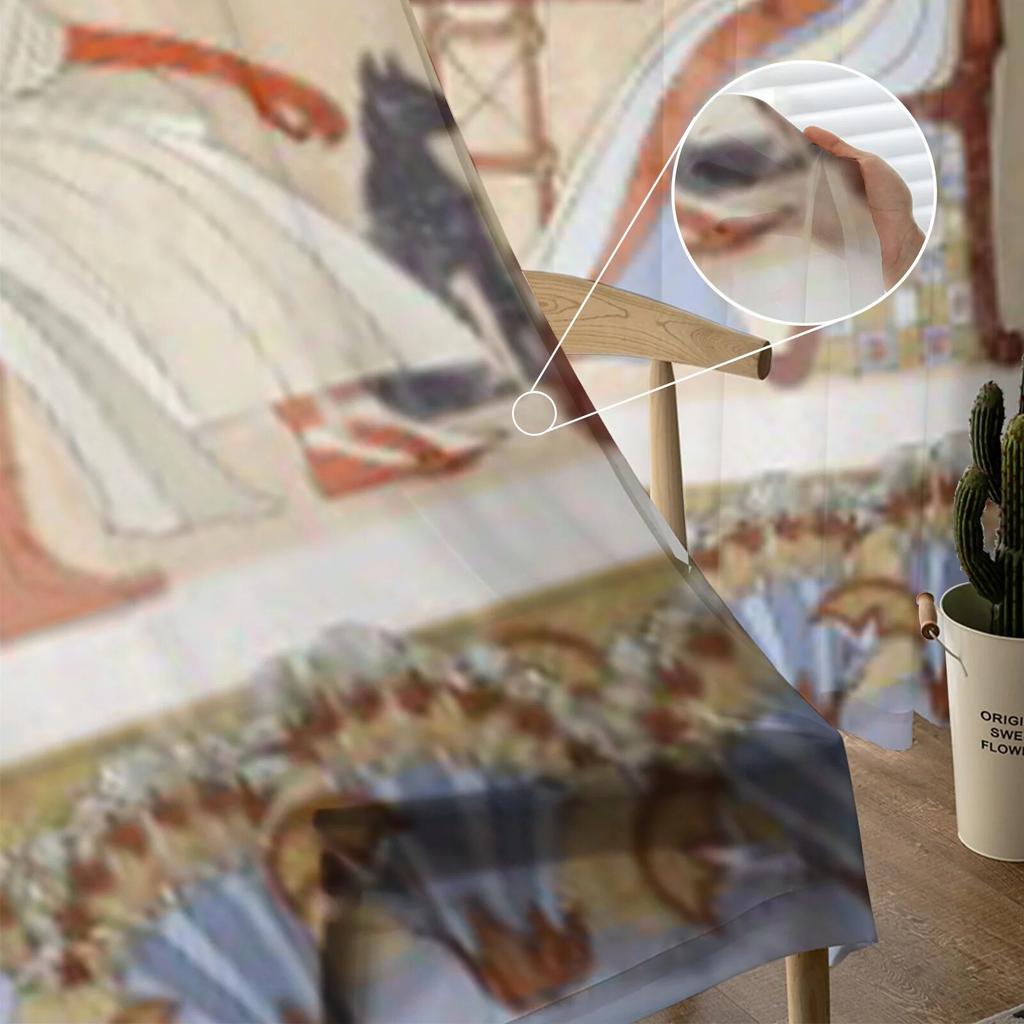 Murals Ancient Egypt Tulle Sheer Window Curtains For Living Room The Bedroom Modern Chiffon Voile Organza Curtains Decor Drapes
