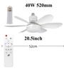 E27 Silent Smart Ceiling Fan Light for Home or Restaurant