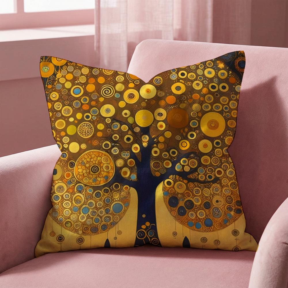 G-Gustav K-Klimt Oil Painting Cushion Cover Multi-Scene Pillow Cover for Home & Car - Reversible, Soft & Durable for Daily Use