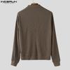INCERUN Men Lapel Long Sleeve Double Breasted Casual Ribbed Knitted Jackets Coats