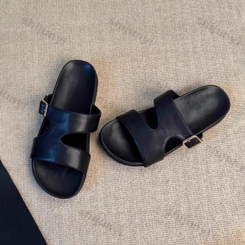 Sandali Donna 2025 Estate Bottone Quadrato Punta Tonda Estivi Ciabatte a Una Fascia Leggeri Comodi Casual Scarpe da Spiaggia