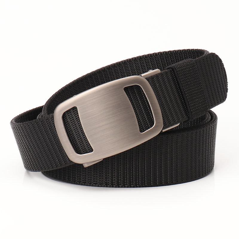 Nylon Belt for Men Women Work Belt Portable Wear Resistant, Webbing Belt Automatic Belt Buckle for Camping, Climbing Backpacking
