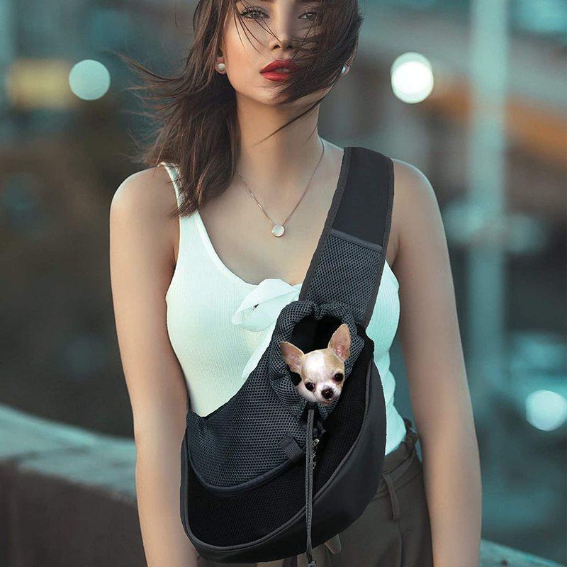 Breathable Dog Carrier Outdoor Travel Handbag Pouch Mesh Shoulder Bag Sling Pet Travel Tote Cat Puppy Carrier