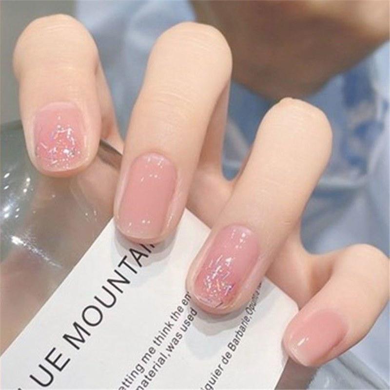 Peelable Odorless Water-based Nail Polish - Quick-drying, No-bake, Ice-clear Solid Nude Color for Students