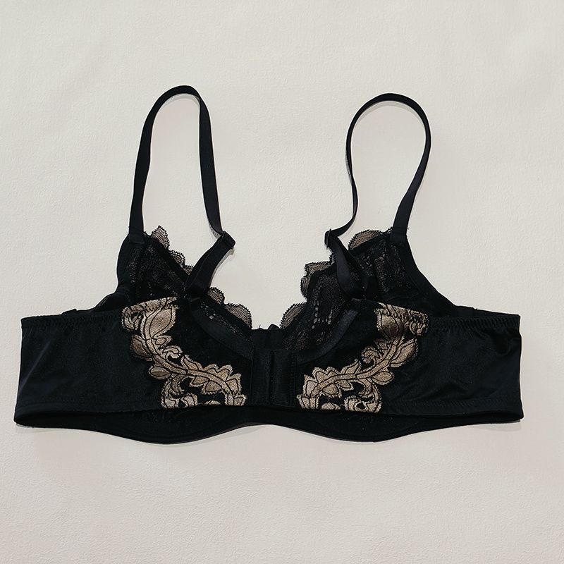 Ultra-dünner Cup Molliges Mädchen Spitzenkante Sexy Übergröße Unterwäsche Push-up Anti-Erschlaffungs-BH Seidiger Bequemer BH
