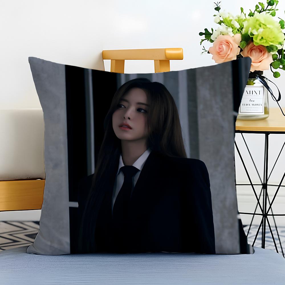 Idol Energetic S-Shin Yu-Na Cushion Cover Washable Linen Pillowcase Soft For Sofa Bed Cozy Home Room Decor
