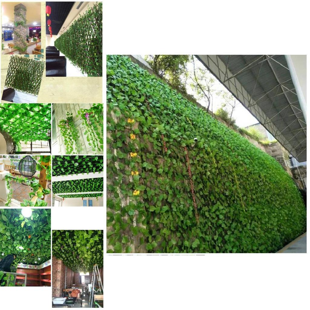 Realistic Artificial Grape Vine Leaves Ceiling Decor Faux Ivy Plants Greenery