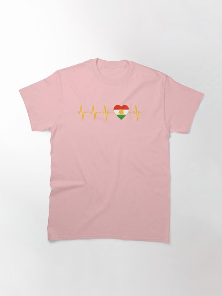 

Kurdish Heartbeat I Love Kurdistan Heartbeat Flag Classic TShirt 2026 Summer Mens Womens Luxury Fashion Cotton Retro Tshirt S