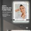 Großer Kosmetikspiegel mit Beleuchtung und Ablage, Beleuchteter Badezimmerspiegel mit 3 Farbhelligkeiten, Intelligente Touch-Steuerung, Antibeschlag