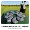 9 Pieces Golf Iron Headcover Set Snug-Fit Sporting Goods Wipe-Clean for Travel