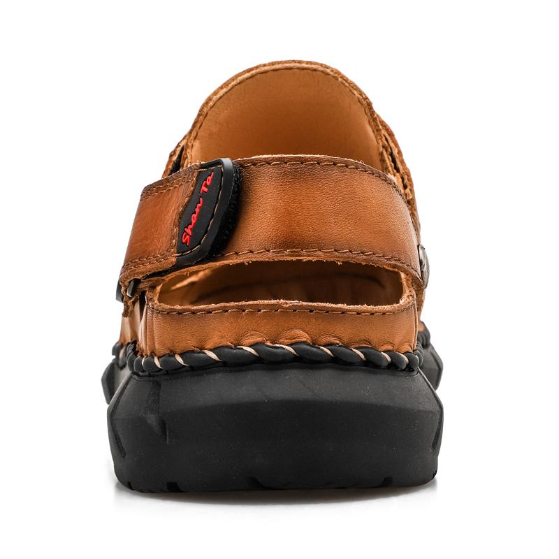 Summer Classic Men's Sandals Soft Leather Beach Sandals Outdoor Casual Lightweight Sandal Plus Size 39-48