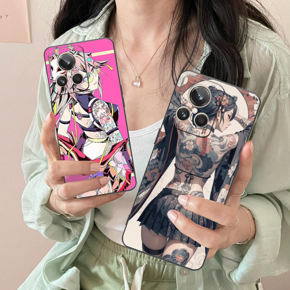 Fashion Tattoo Girl Mobile Phone Case for Realme GT 8 Neo Pro C75 73 71 C67 65 C55 53 C35 31 C20 15 Colorful Printing Cover