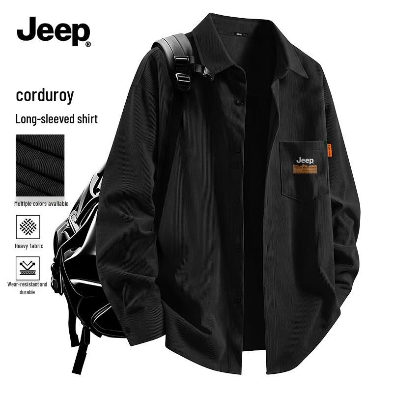 JEEP Men's Retro Corduroy Long Sleeve Shirt