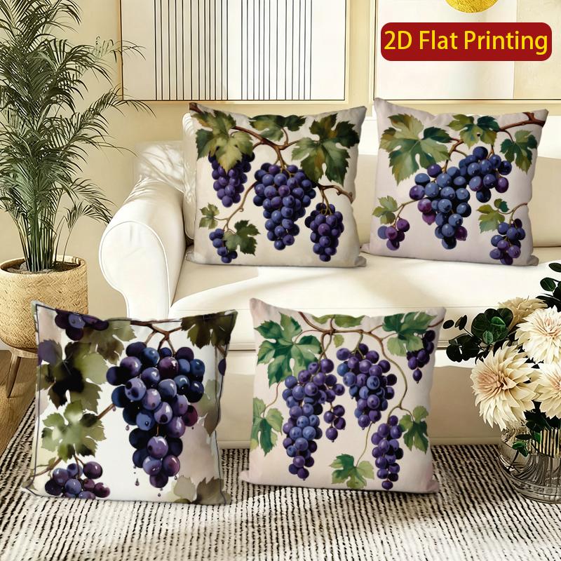 Vintage Grape Vine Watercolor Throw Pillow Covers Pattern Cushion Cover Suitable For Sofa Bedroom Car Pillow Cover