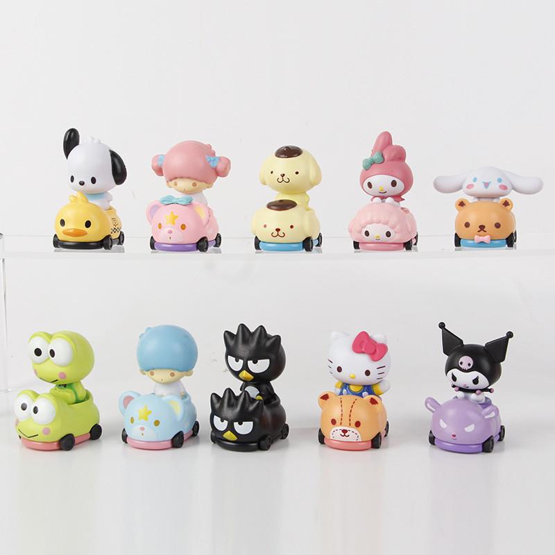 Adorable Sanrio Kuromi Pull Along Toy Car Collection Pvc Blind Box Figures