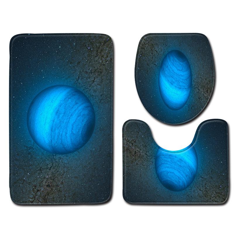 Planet Bathroom Floor Mat Bathroom Mat Toilet Three-Piece Set