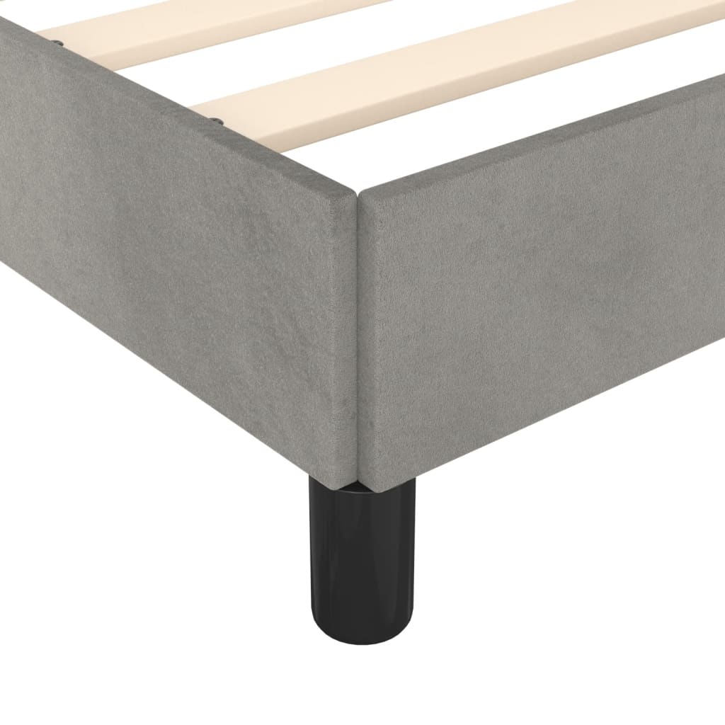 Bed Frame without Mattress Light Grey 90 x 200 cm Velvet