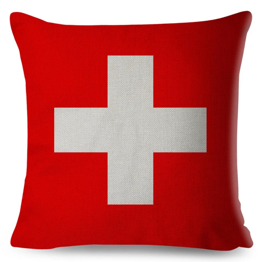50 Style National Flag Cushion Cover for Sofa Home Children Room Decor Geometric Print Pillowcase Polyester Pillow Case 45x45cm