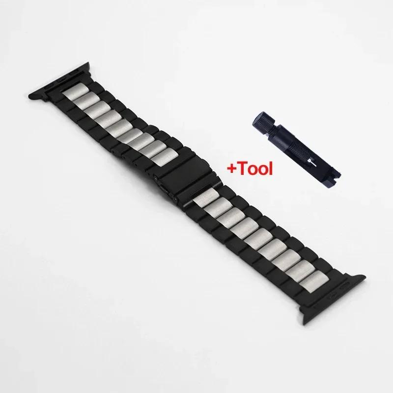 Stainless Steel Strap For Apple Watch 46mm Ultra 49mm Metal Wristband Bracelet For iWatch 10 9 8 5 4 SE 42mm Business Watchband