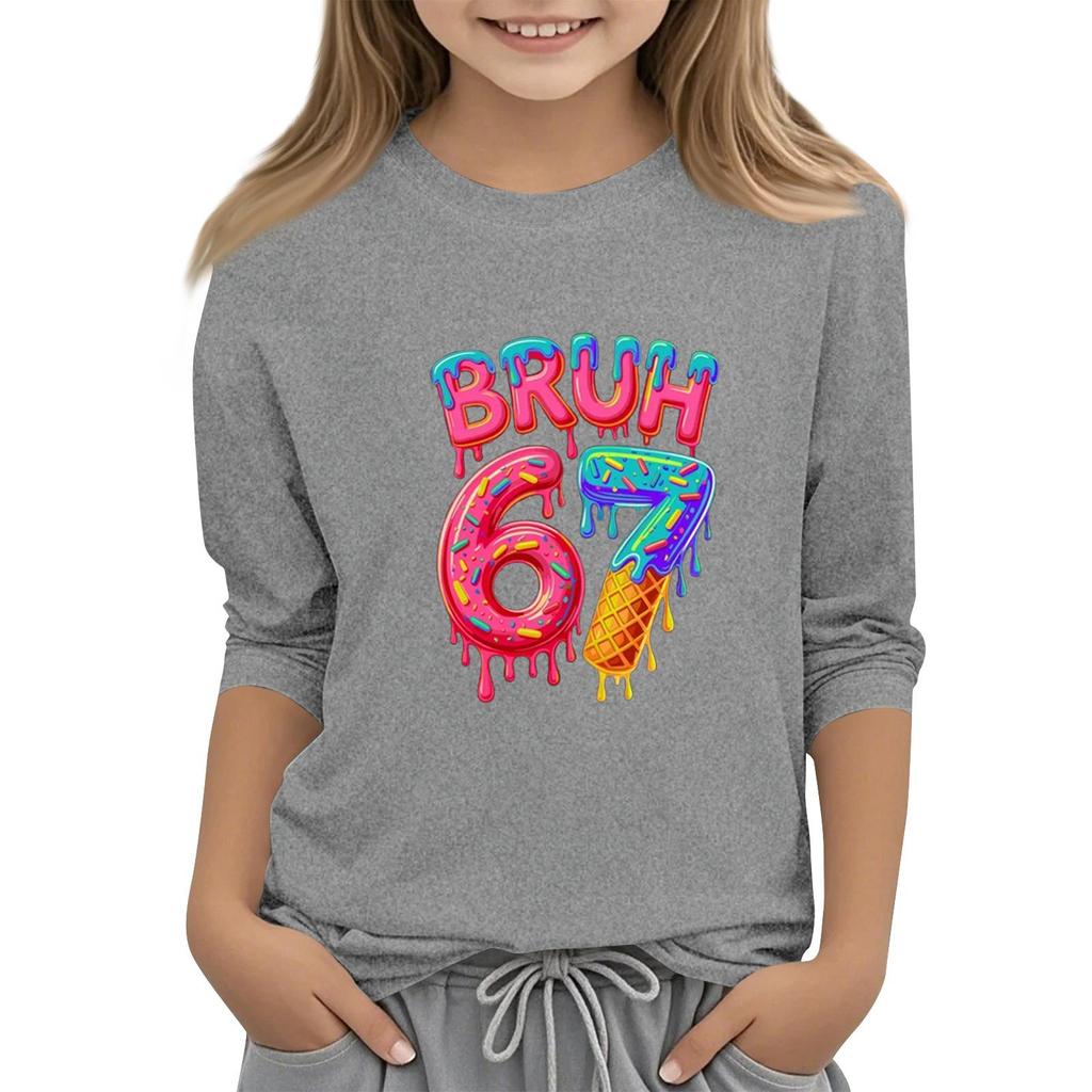 Dětská móda Tříčtvrteční rukáv Kulatý výstřih Potištěné Ležérní Tričko Top