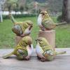 4 Pcs/set Natural Emulational Resin Birds Garden Set Indoor Decorative Crafts Small Ornaments Garden Decor