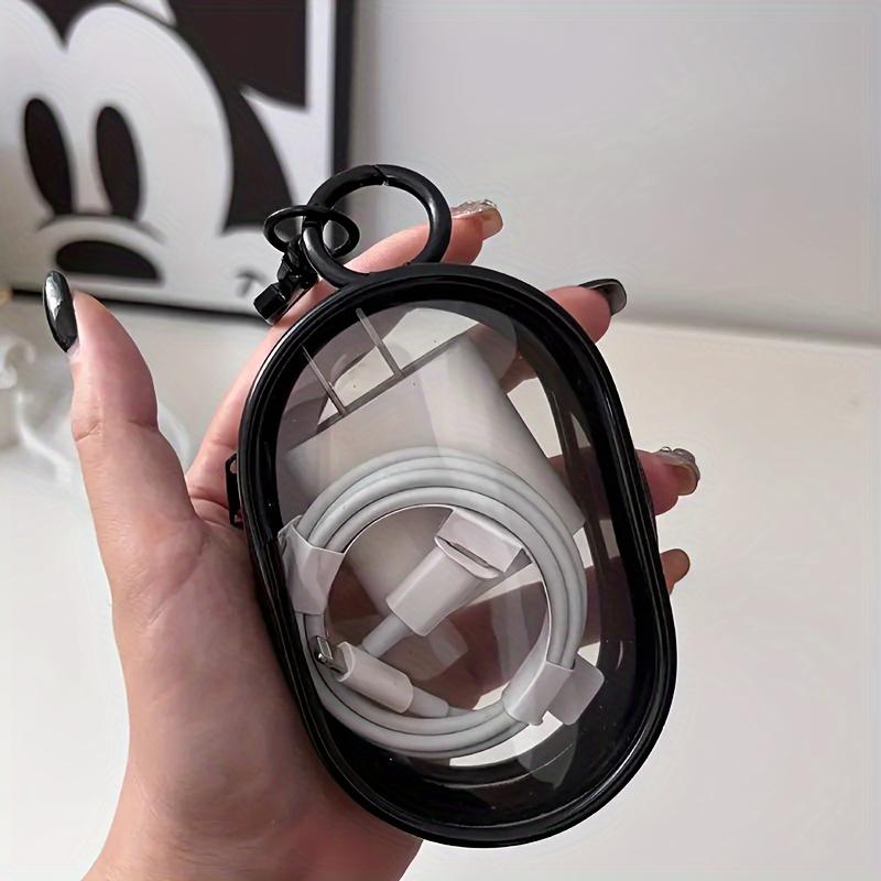 1pc Transparent Cable Organizer Box For Storing Data Cable Charger Mini And Portable For Carrying Out Charger, Earphones, Etc.