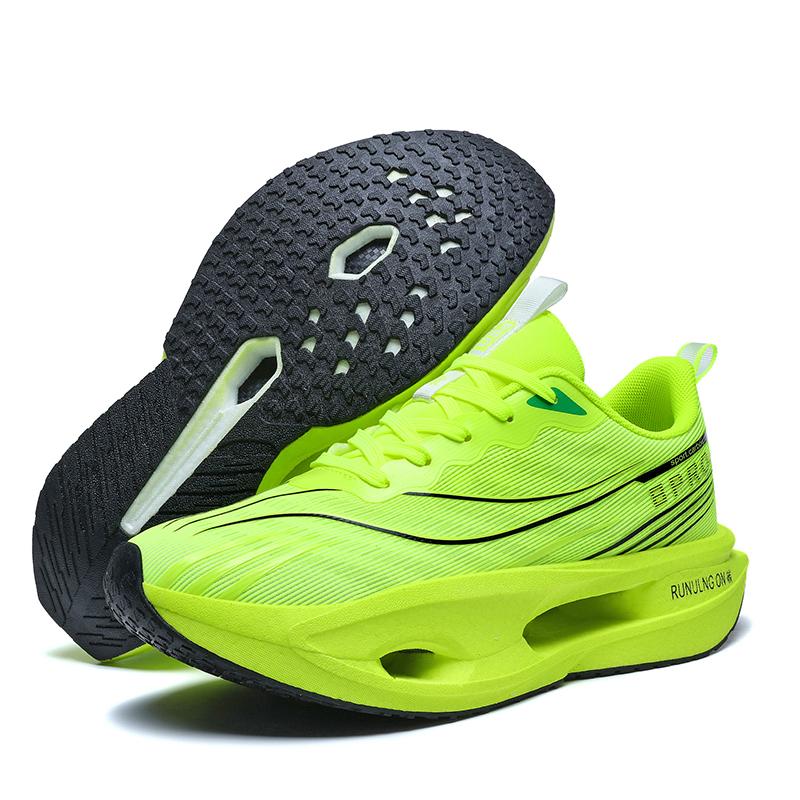 New Cushioning Running Shoes for Men Lightweight Lace Up Carbon Plate Sports Women Non-slip Outdoor Athletic Male Sneakers
