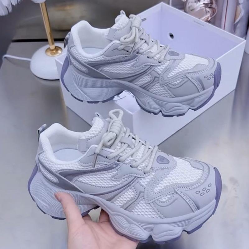 

Новые кроссовки для пап модные, универсальные, дышащие, на толстой подошве, увеличивающие рост, повседневные спортивные туфли 40 фиолетовый